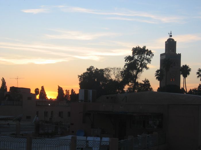 der Sonnenuntergang über Marrakesh
