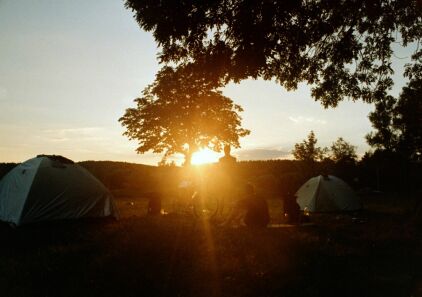 Sonnenuntergang über unserer Campingstelle